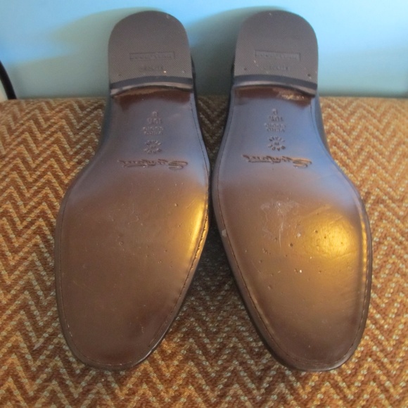 Men\'s Black Leather Santoni Italian Penny Loafers